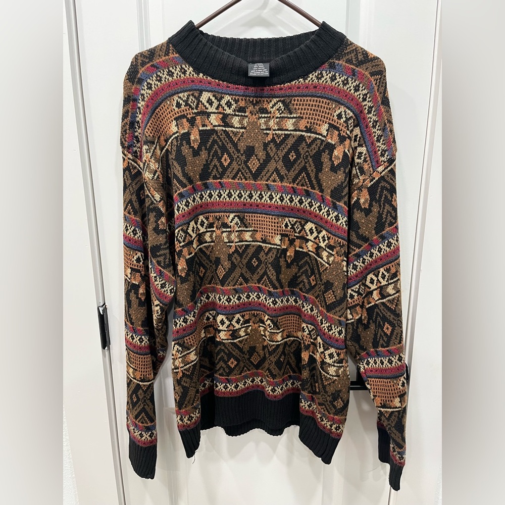 GENERRA Black and Multicolor Knit Sweater size medium